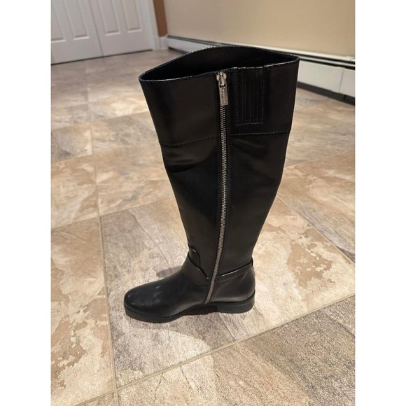 NWT Michael Kors Black Knee High Leather Riding Boots Sz 6 - Picture 5 of 5